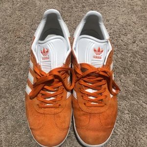 Amber orange and white adidas gazelle